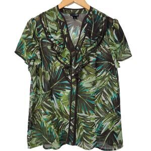 East 5th Green and Brown Button Down Shirt